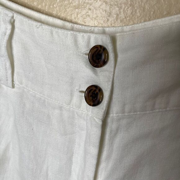 Style & Co Pants Womens 12 White Linen Wide Leg Pockets Casual - Picture 3 of 9
